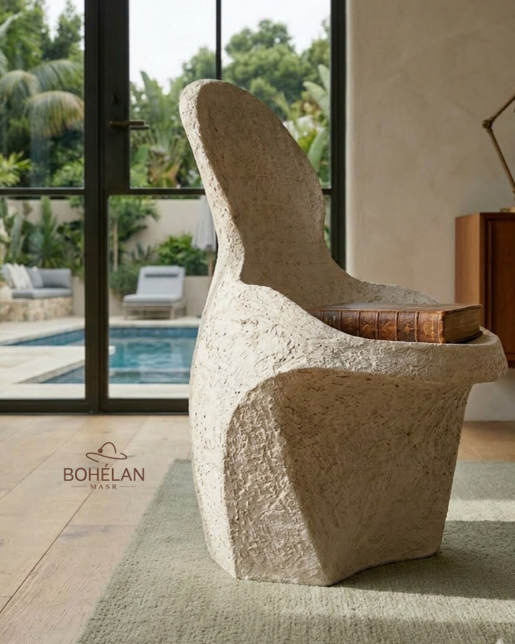 Sculptural monolithic side table