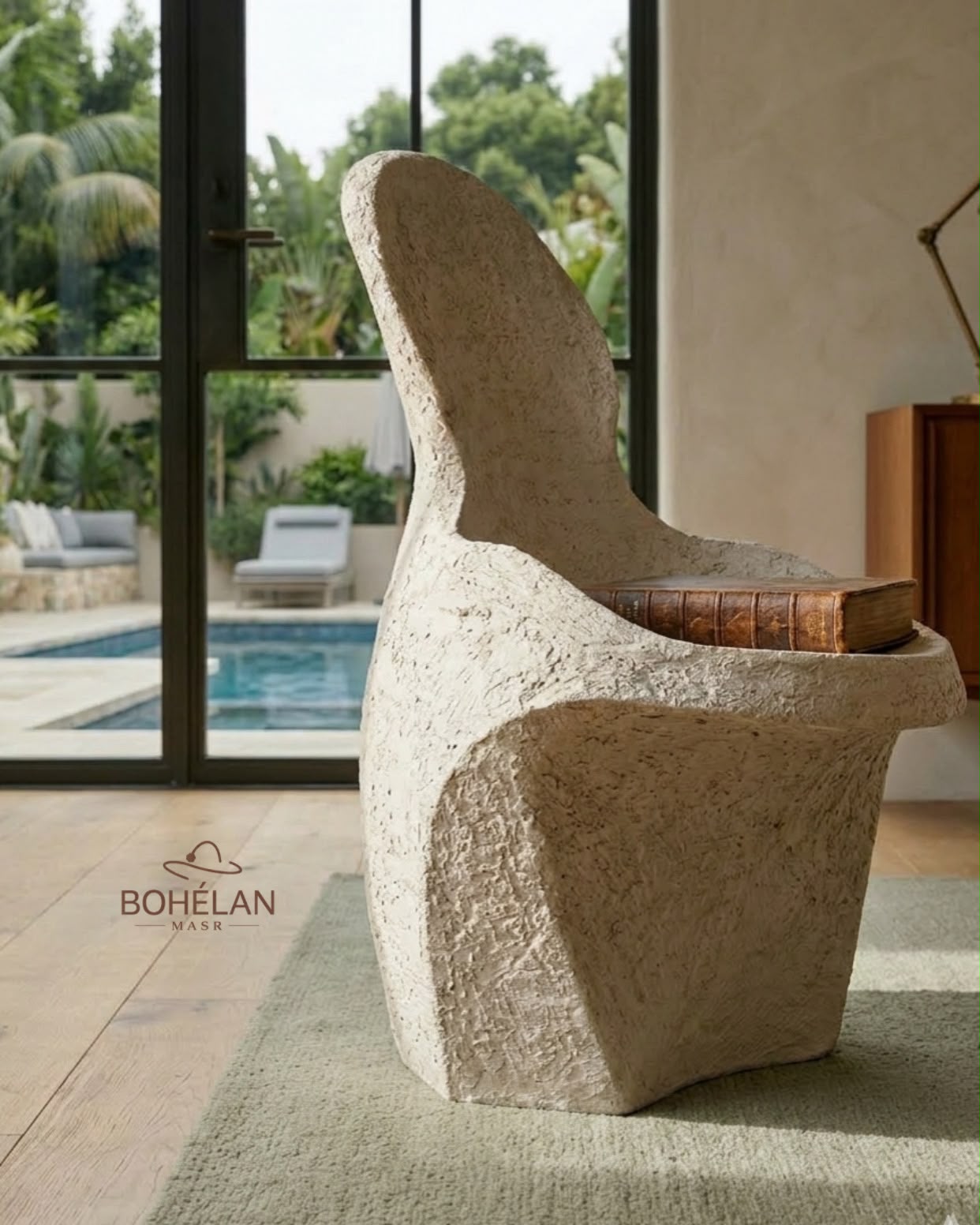 Sculptural monolithic side table