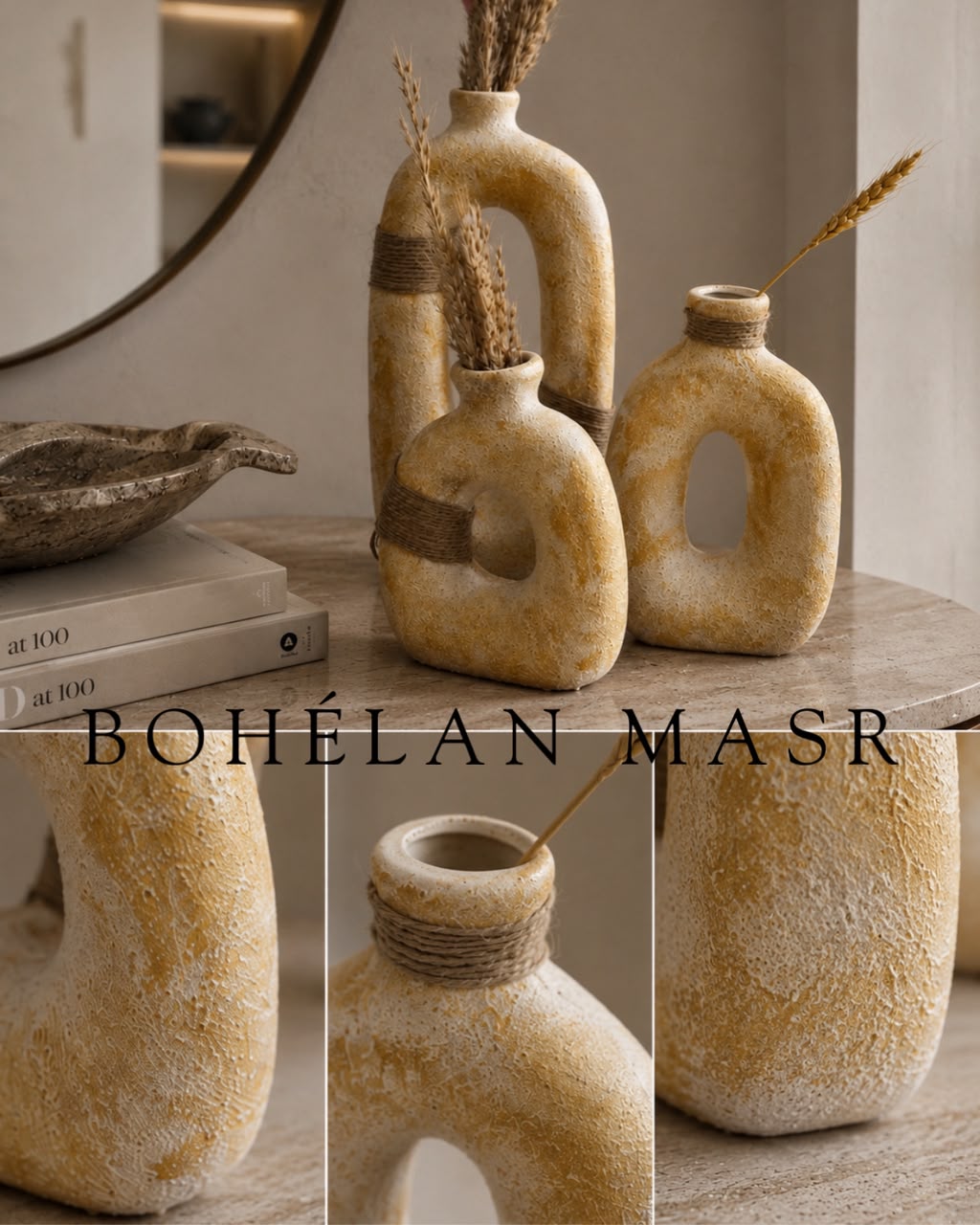 Stone passage vases