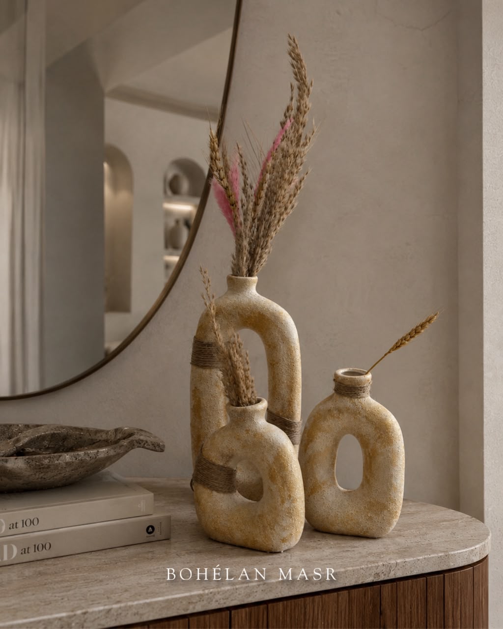 Stone passage vases