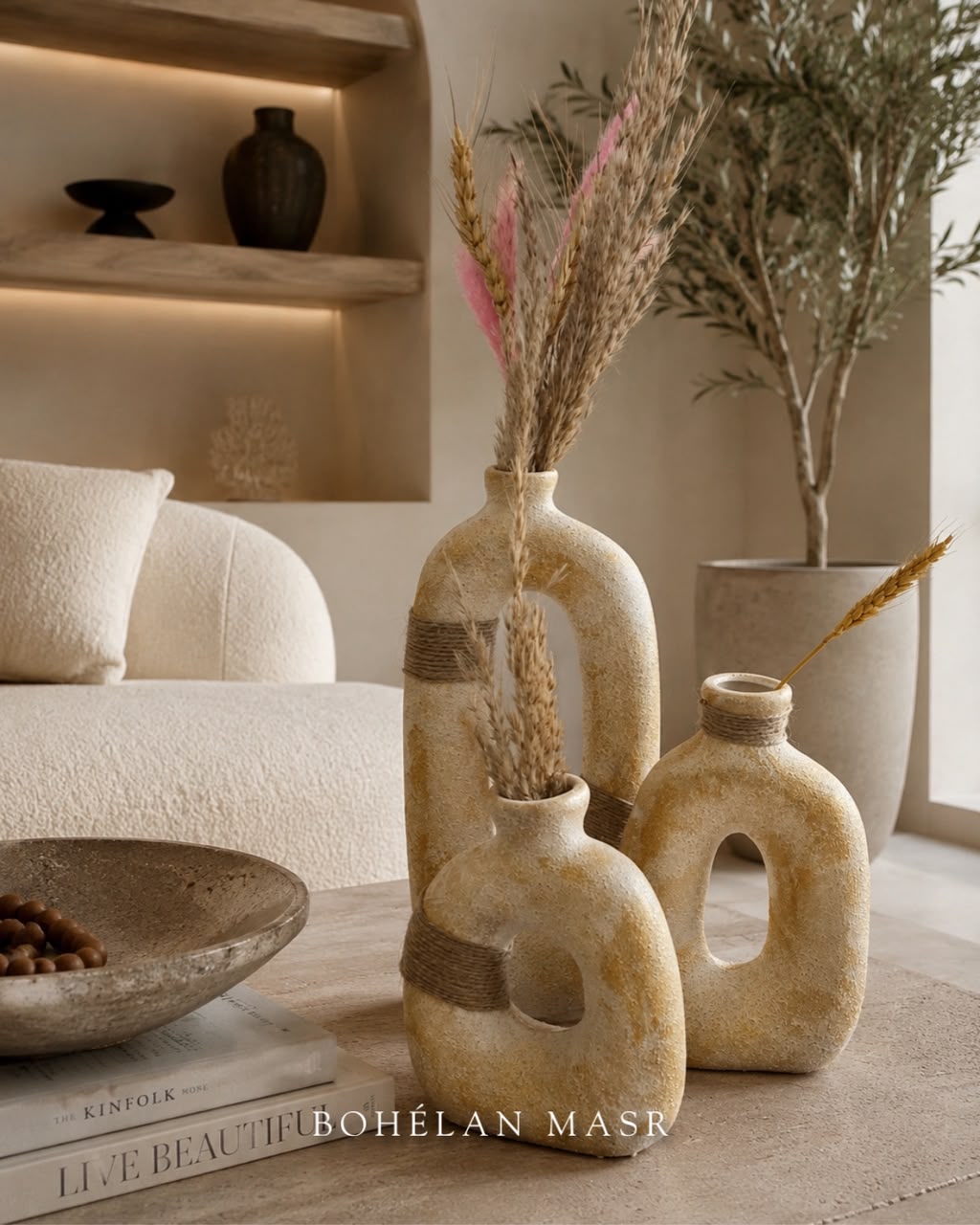 Stone passage vases