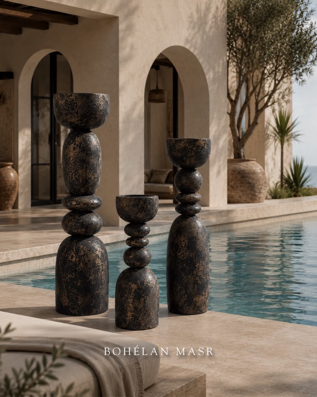 Balanced river stones sculptures